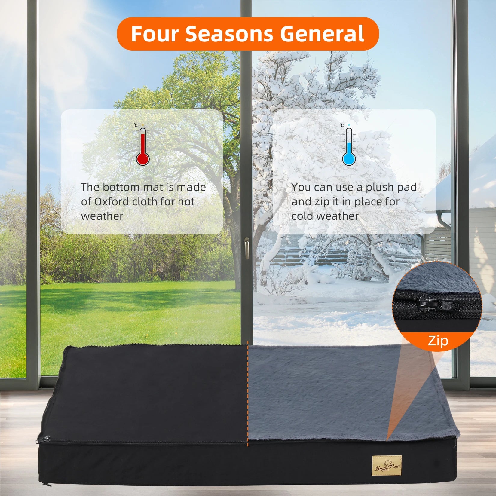 Lit Orthopédique Lavable pour Grand Chien